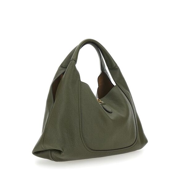 Gucci Women Green Shoulder Bag With Horsebit Closure In Grained Leather Woman - Picture 3 of 7